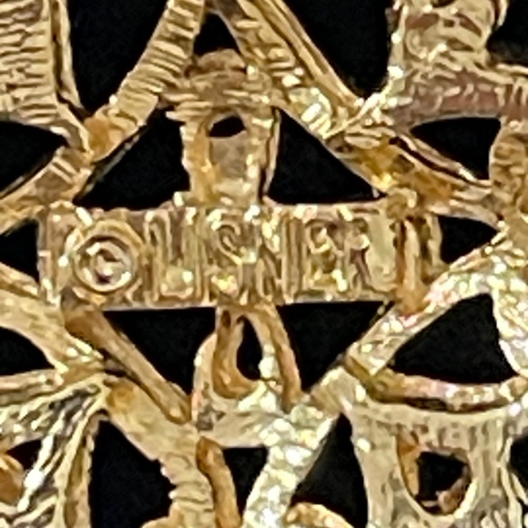 Vintage Gold Tone Lisner Brooch Maltese Filigree Cross Quatrefoil - Picture 6 of 8